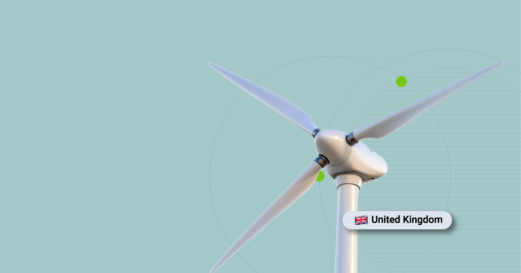 Wind turbine representing UK renewable energy initiatives wit Bring IT and NetSuite